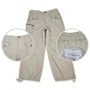 Anthropologie Cargo Utility Pants Womens 29 Beige Crop Drawstring Gorpcore